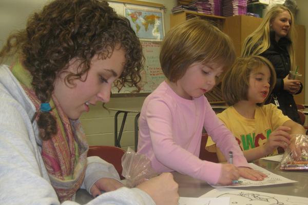 Link crew plays with teachers kids