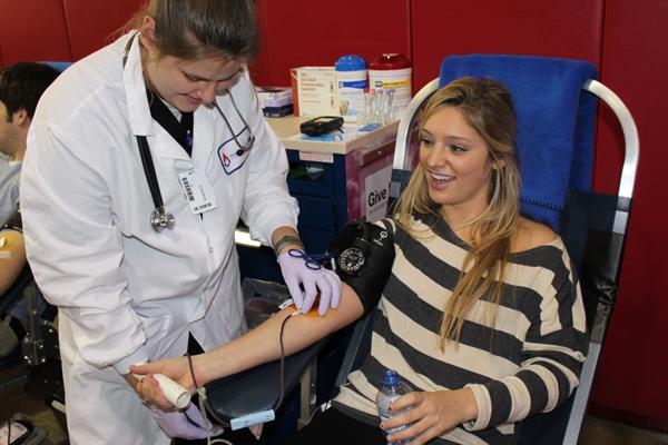 Students give back at biannual blood drive