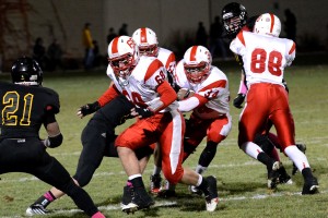 Senior running back Garrett Haughey ran for two of the Red Knights four touchdowns against number one ranked DeLaSalle.