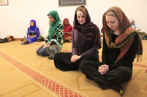 Seniors Catherine Cole and Madison Winston fulfilled the requirements for their religion final by attending a service at a local mosque. 