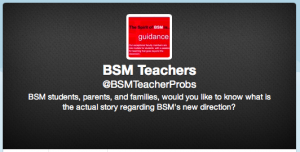 An anonymous account working under the handle @BSMTeacherProbs popped up in light of budget cuts taking place this week. 