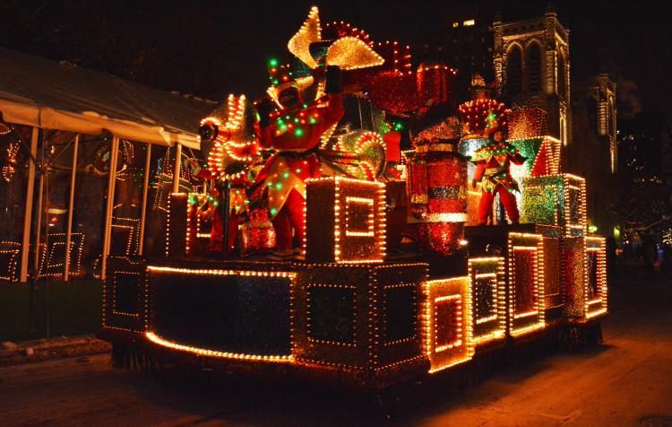 The final float of the Holidazzle drives down Nicolett Mall. The float ran for the last time on December 21.