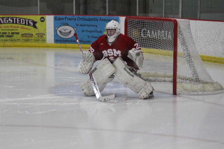 Miller played in every game this season for the Red Knights and was named one of the finalists for the Let’s Play Hockey Senior Goalie of the Year award. Her 8-0 win over North Metro
last Saturday gave her the state record for shutouts, edging out BSM junior varsity coach Amy Jones.