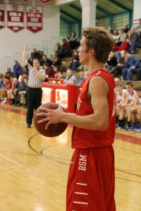 Senior captain Sam Lynch is the leading scorer for the Red Knights with 11.7 points per game