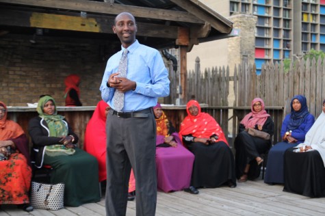 Mohamud Noor, candidate in District 60B, speaks at a Get Out the Vote campaign event in the final weeks of the race.