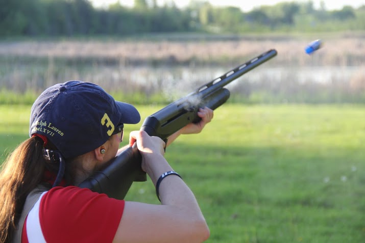 Athletes get five chances to hit their targets before switching spots on the stand. 
