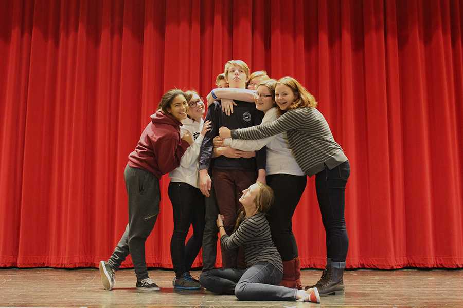 Theater kids just cant keep their hands off of junior Leo Driessen.