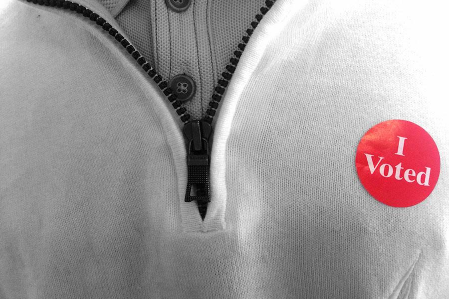 I voted stickers were pridefully worn by the lucky few students who could vote. 