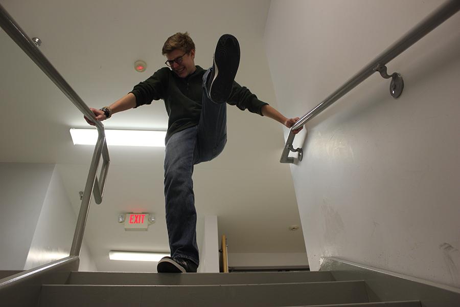 Junior Jimmy Youngblut is terrified of staircases, no matter how small.