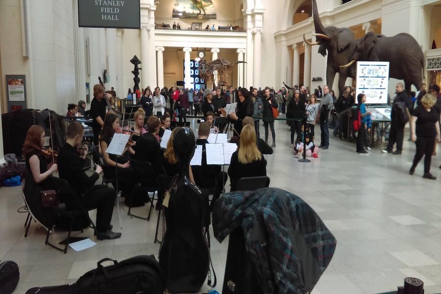 The BSM choir, band, and orchestra performed at an elementary school in Wisconsin and the Field Museum in Chicago. 