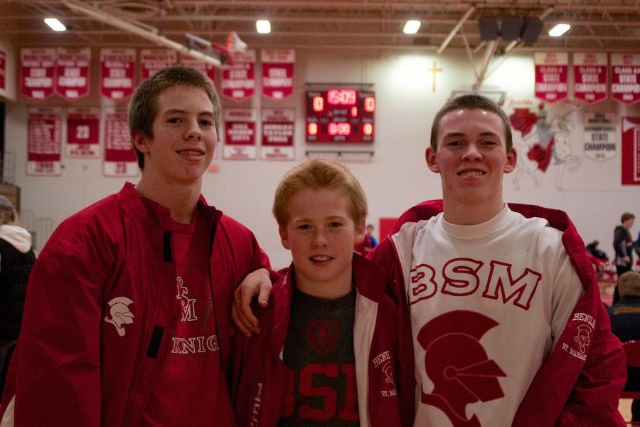 Pictured (from left to right): Henry, George, and Charlie.  All three brothers are on the Wrestling team this season.