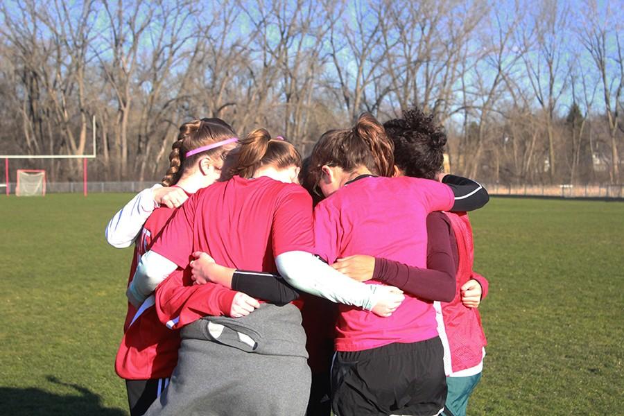 All of the members of the girls' ultimate team are new to the sport, but they are eager to practice and improve.