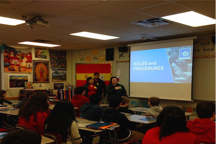Before participating in the Model UN, the students learned the rules and procedures. 
