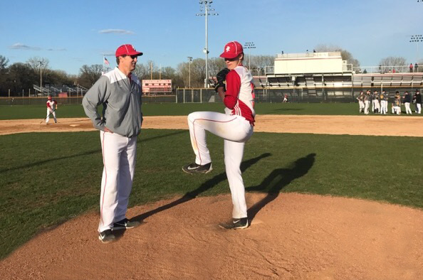 Senior pitcher Derek Drees and his father, Tom, have worked together to refine Derek's pitching mechanics for years, and will miss each other when Derek moves on to play collegiate baseball at Virginia Tech next year.