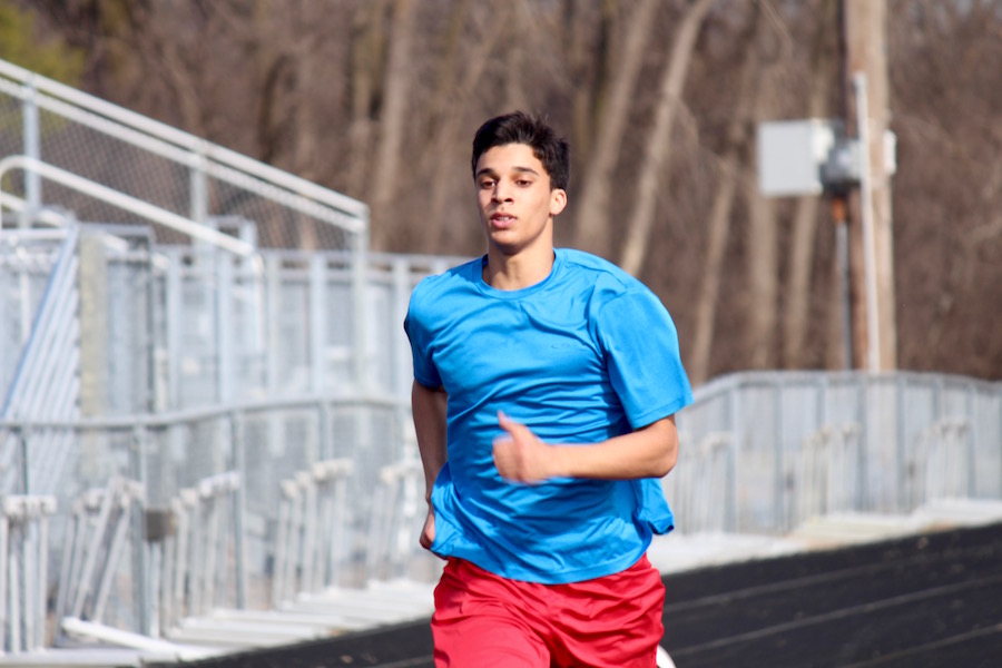 Junior Gabe Jackson practices to prepare for the upcoming meets.