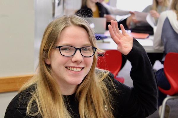 Schuldt tries to participate in class and raise her hand more. 