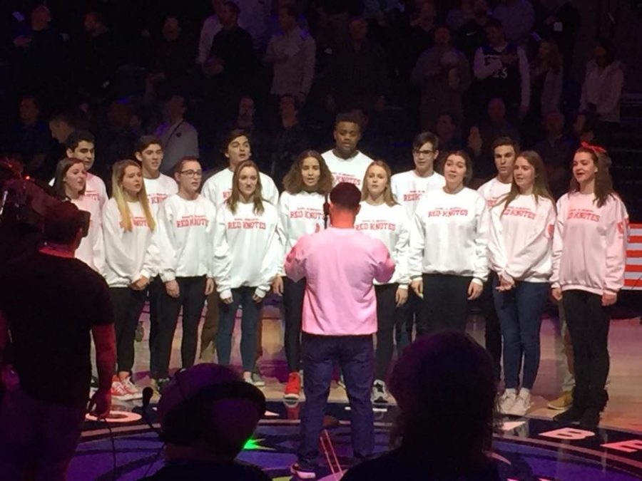 Red Knotes perform at the Timberwolves game.
