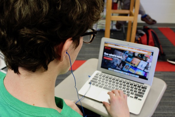 Brendan Lempe starts watching Netflix during class.