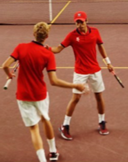 Seniors Tristan Fjelstad and Ryan Frost finished third place in doubles at State last season.