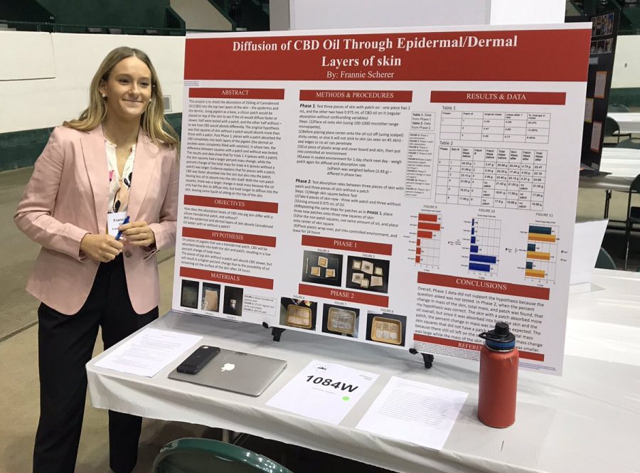 Senior Frannie Scherers presented on a project that involved pigskin and a micropipette. 