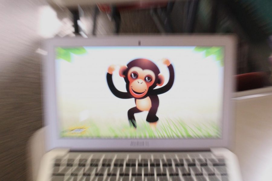 Students in the 2D Animation Club meet on Mondays after school to design things like this monkey using Animate CC, After Effects, Photoshop, and Illustrator.