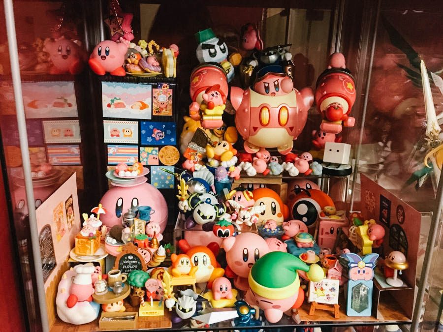 Senior Ian Wong proudly displays his 70-piece Kirby collection.