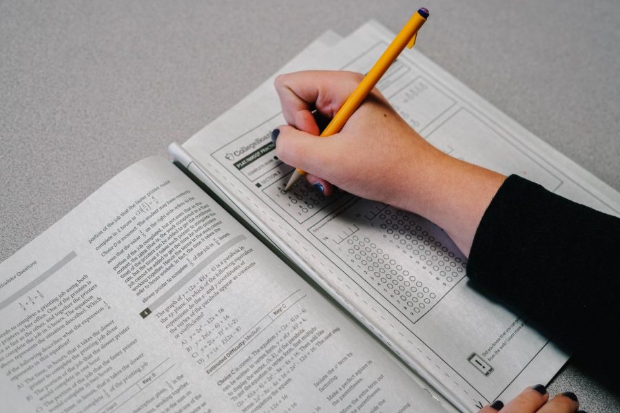 Throughout high school, students prepare for the ACT test in a variety of ways, including taking practice tests.