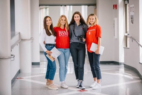 The four senior interns: (from left to right) Grace Driscoll, Liv Schmitz, Olivia Pace, and Maddi Zachman.  Courtesy of BSM Marketing