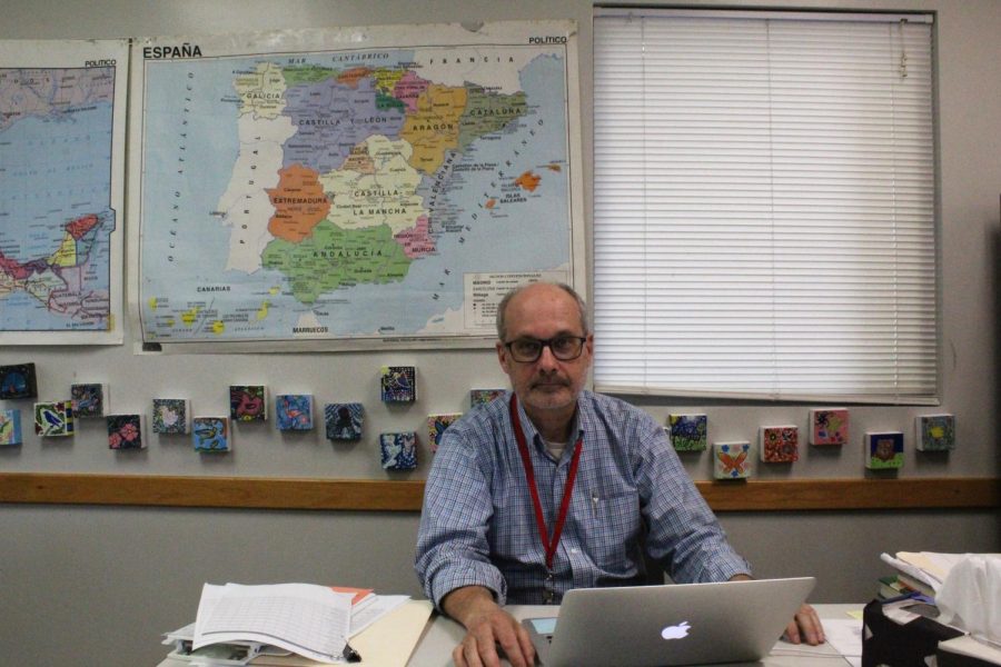 James Amstutz works to share his passion for the Spanish language with his students. 