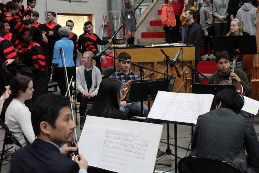 Despite dwindling in size, the orchestra still plays at mass. 