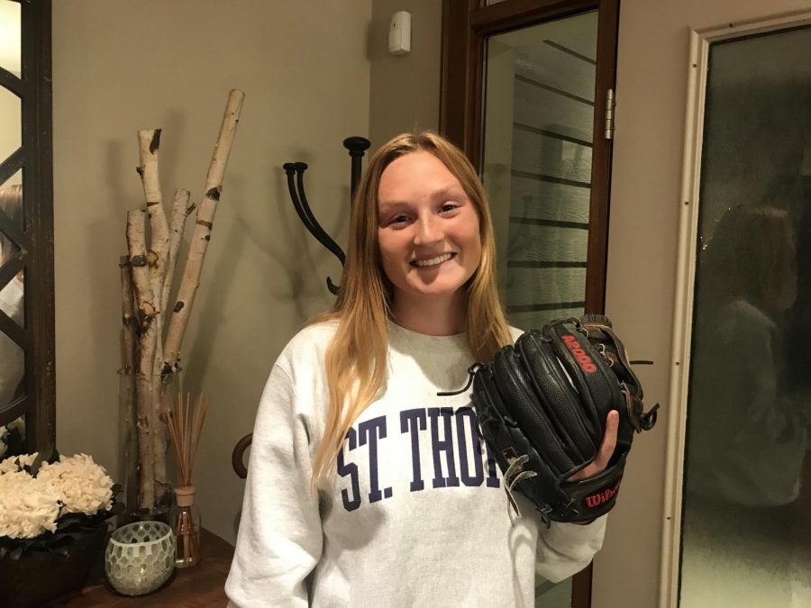 Sarah spent most of her time playing softball at BSM. 