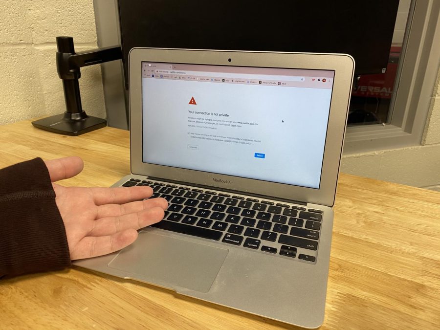 A student tries to access Netflix on his school computer. Netflix is one of the sites banned on BSM Wifi in order to preserve bandwidth.