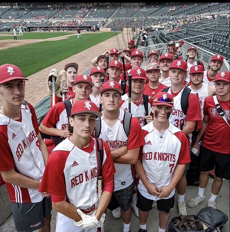 The 2019 BSM boys varsity team posed for a picture at Target Field before a loss against St. Thomas Academy for the state title.