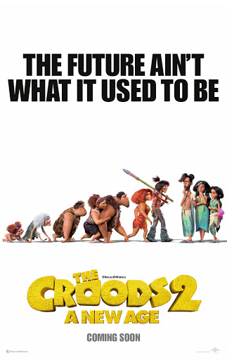 The official poster for "The Croods 2: A New Age" shows both new and familiar faces.