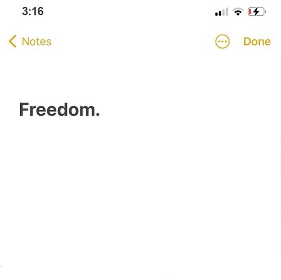 Justin Bieber posted this on his Instagram to announce his new album, captioning it freedom on all platforms.