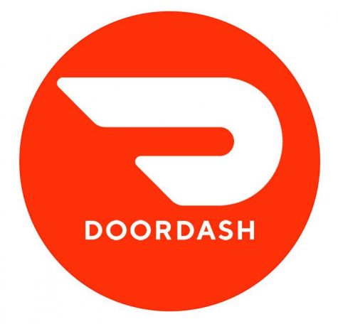 The DoorDash logo emphasizes speed and convenience, but promises nothing about a low price.