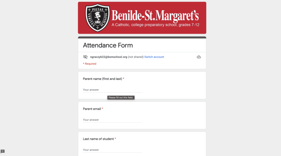 The new attendance system is done through a Google form.