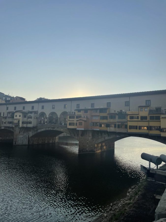 The view from Ponte Vecchio where we watched the sunset. 