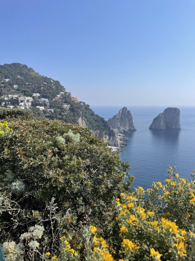 The scenic views from the top of the island of Capri. 