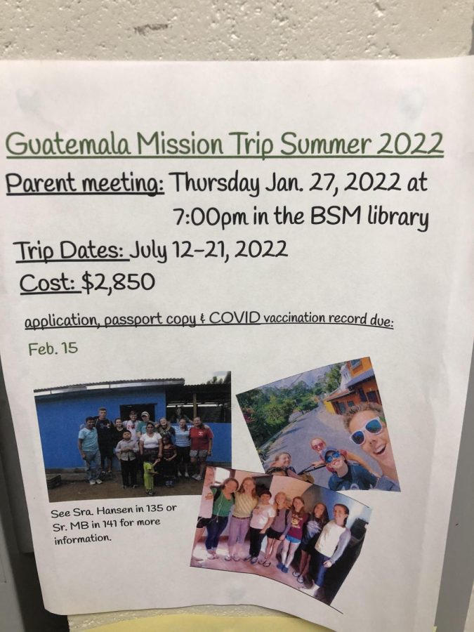Guatemala Mission Trip this Summer 2022. Students have the opportunity to go to Guatemala to work in construction and sightsee.