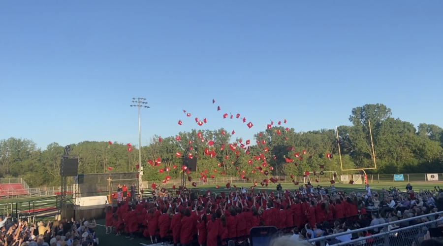 Benilde-St. Margarets class of 2022 throw their caps in the air as they celebrate the hard work of the past 4 years that has led to the next chapter of their lives.