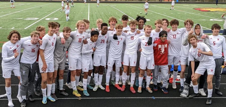 BSM+Boys+Soccer+celebrates+a+2-0+Sections+win+over+Orono.