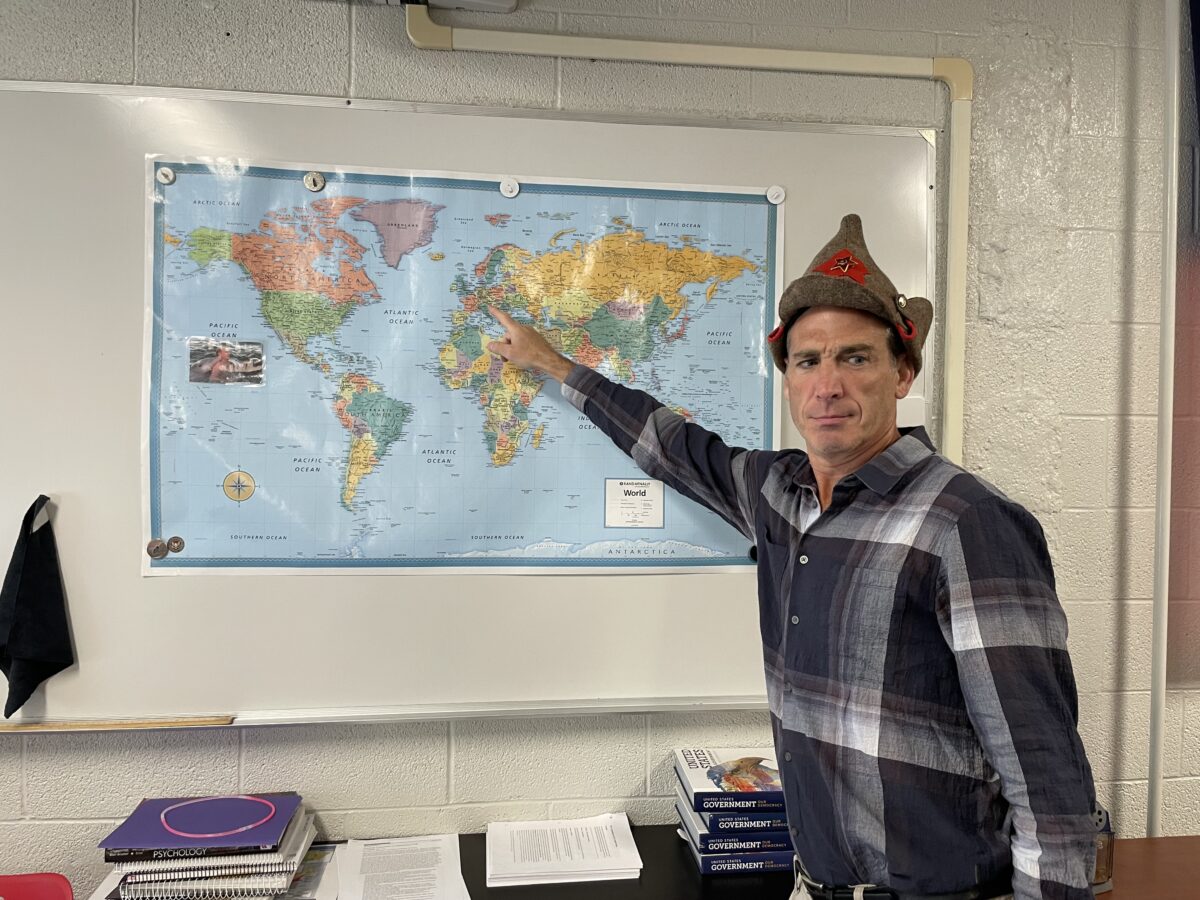 While teaching AP European History, Cohen teaches students about the locations they would visit during the Europe trip.