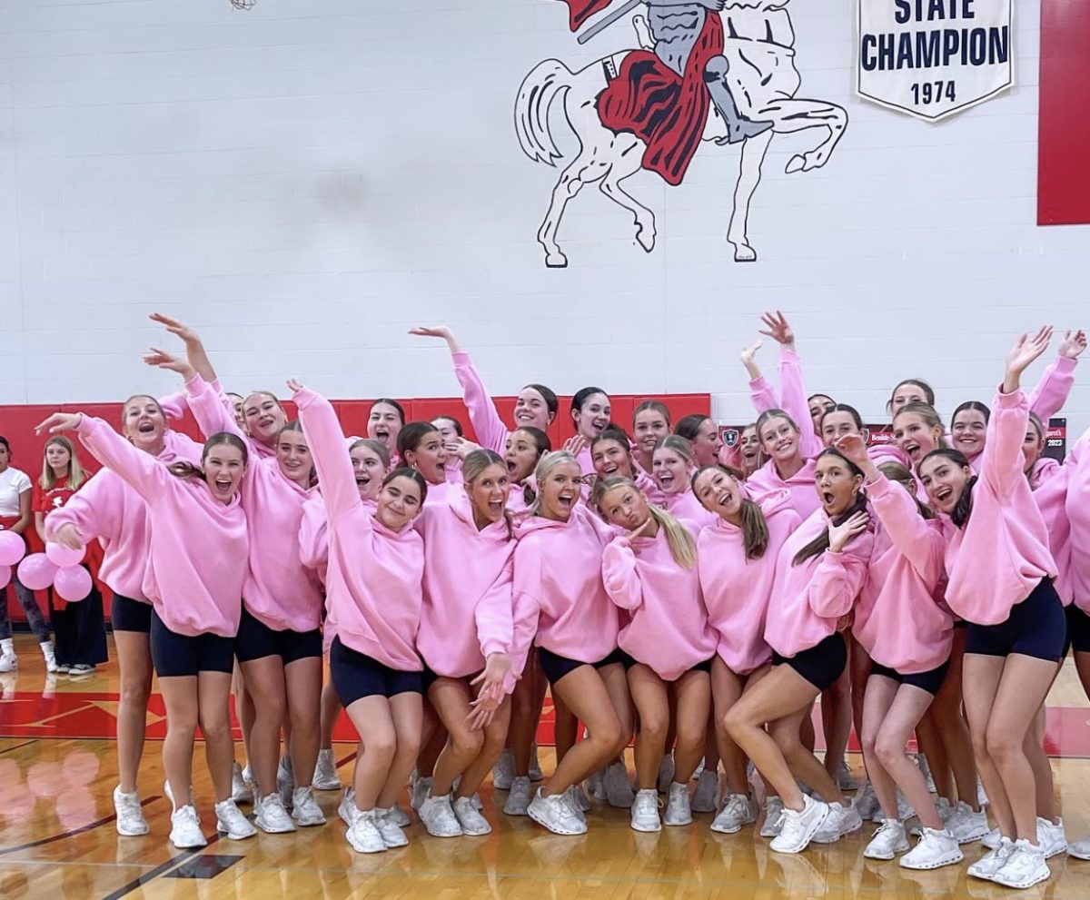 The+Knightettes+before+taking+the+floor+to+perform+their+Barbie+routine+at+the+2023+Homecoming+Pepfest.
