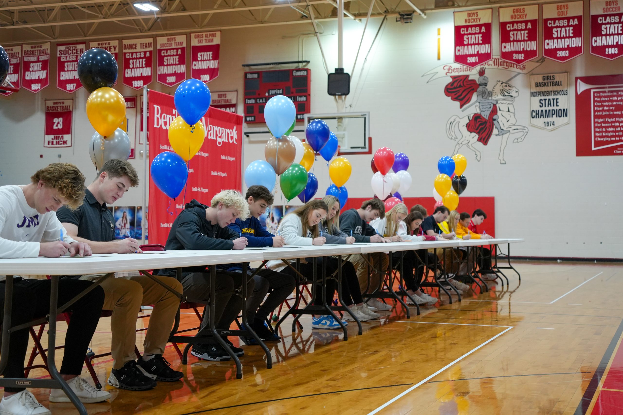 BSMs Student-Athletes signing on NLI Signing Day.