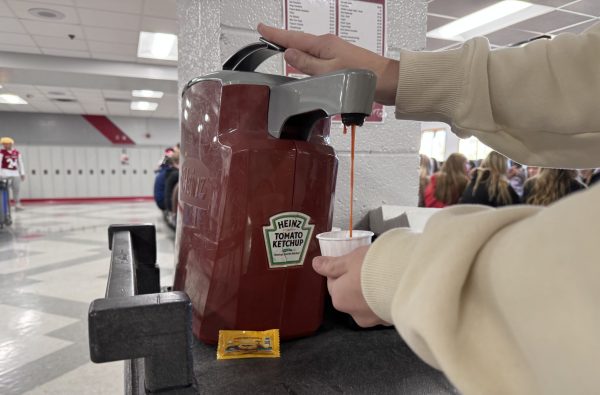 The easy job of getting ketchup versus the tedious job of getting mustard.