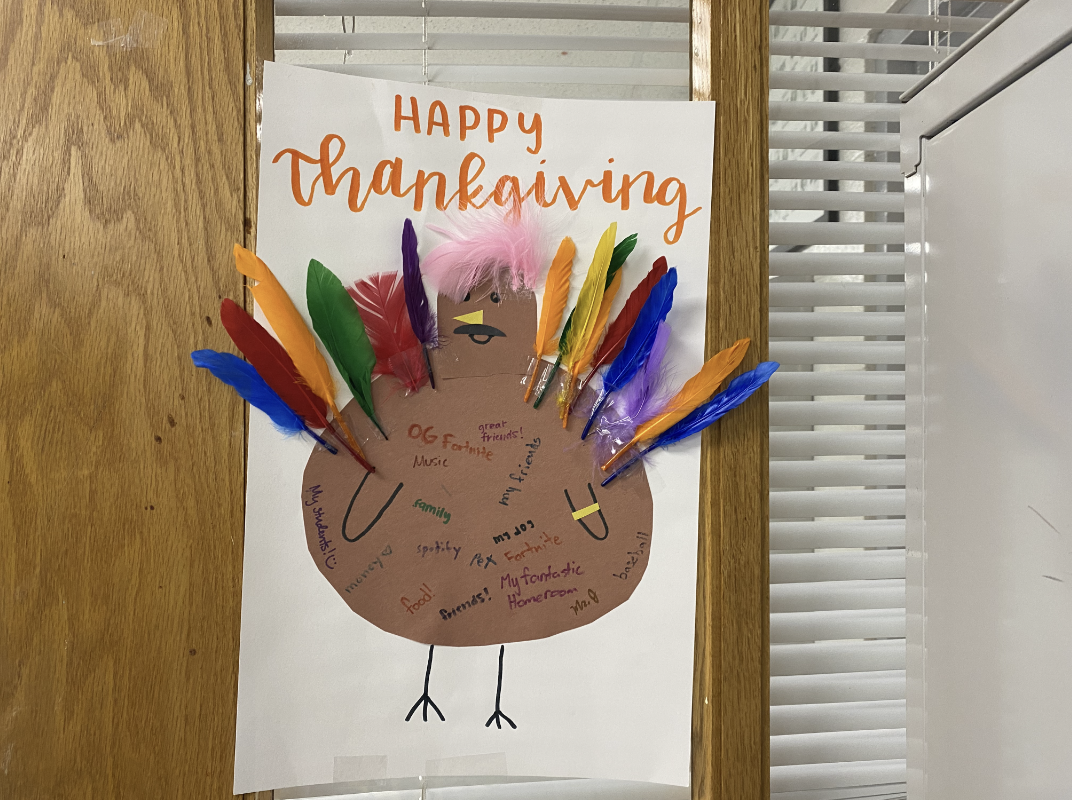 Each homeroom designed their own turkey for the competition.