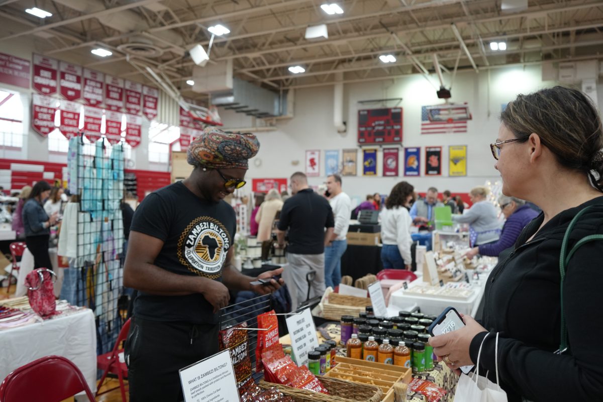 Community members enjoy products from local artisans.