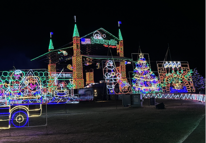 Bentleyville was filled with colorful lights to bring Christmas cheer.