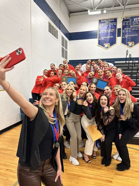 BSM Dance Team at Totino Grace High School celebrate after qualifying for state in both kick and jazz.